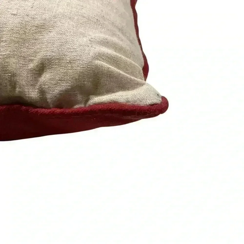Cuddl Duds Stay Cozy Decorative Throw Pillow Dark Red Taupe 12 in X 18 in